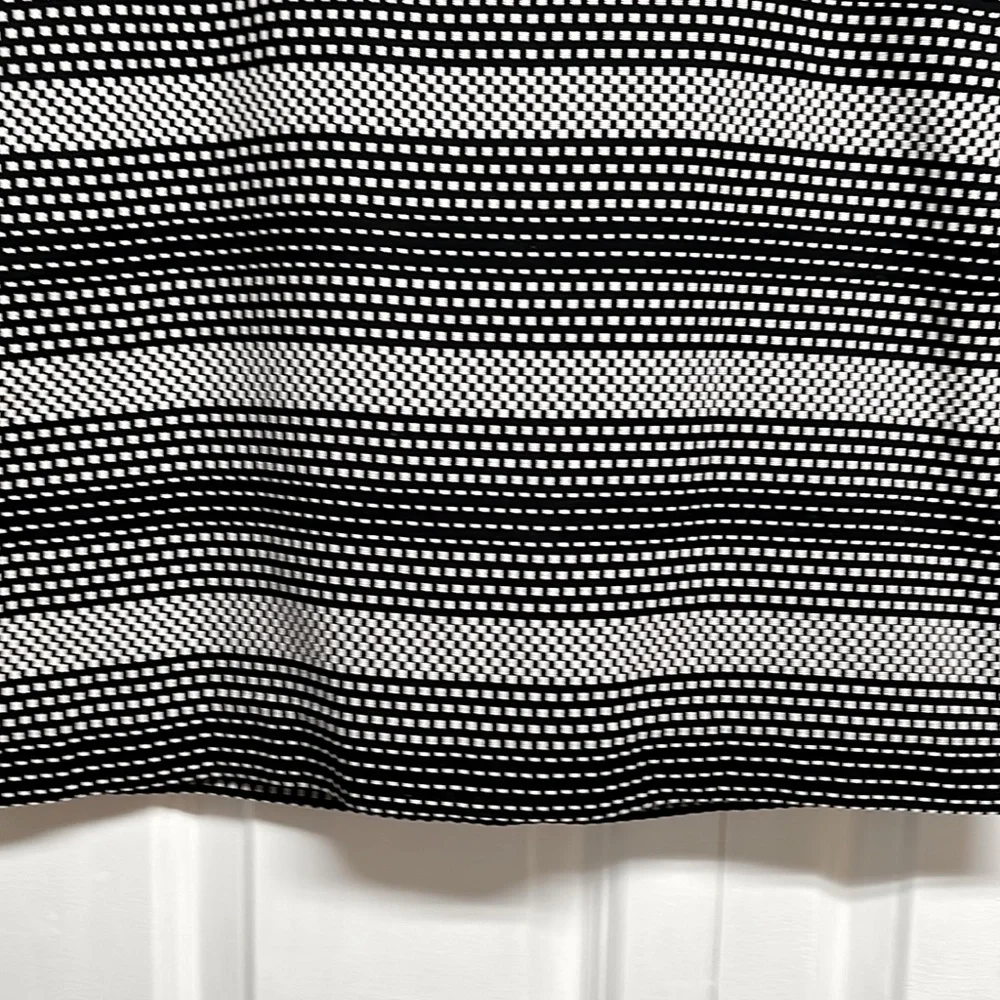 Loft Gray Black Checker Woven Cotton Blend Pencil Skirt Size 8